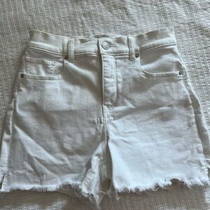Express White Midi High Rise Shorts